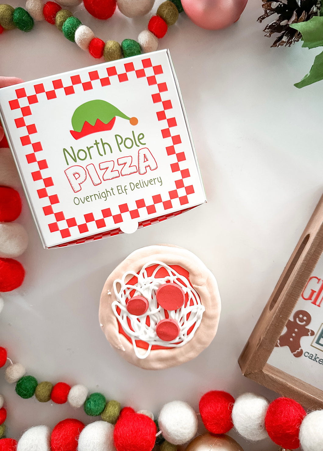 North Pole Pizza Cookie Box