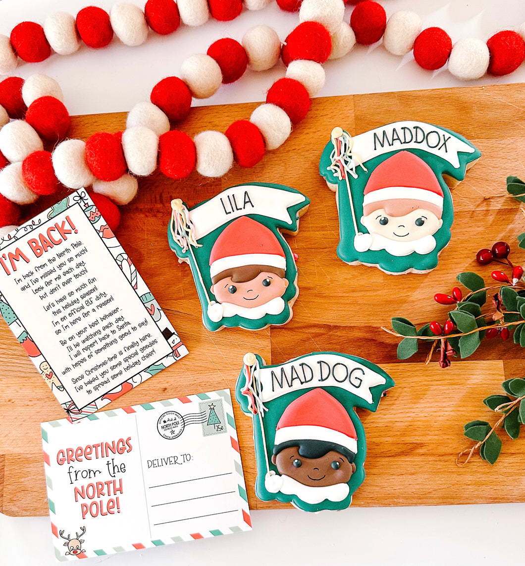 Pennant Elf Cookie - Personalized