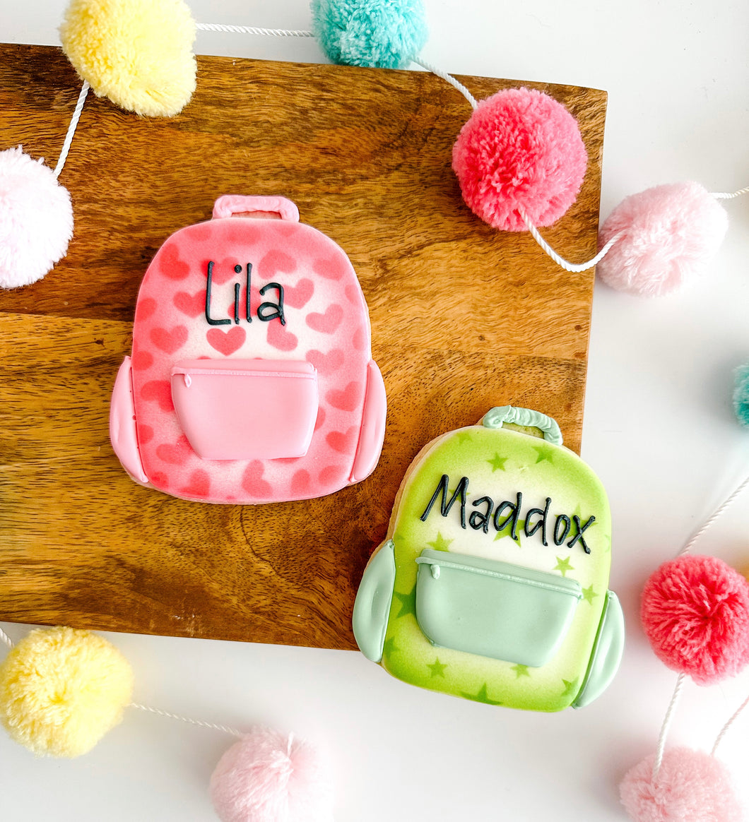 Back to School BACKPACK Sugar Cookie - PERSONALIZED